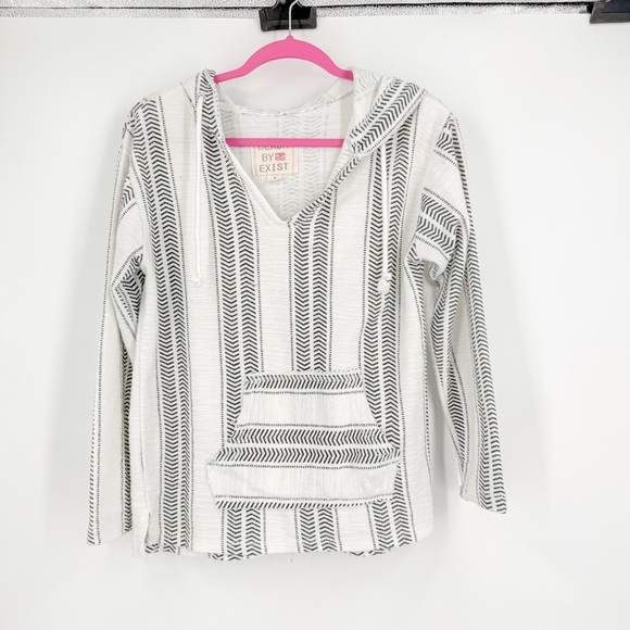 Exist Black and White Striped Hoodie - Picture 1 of 3